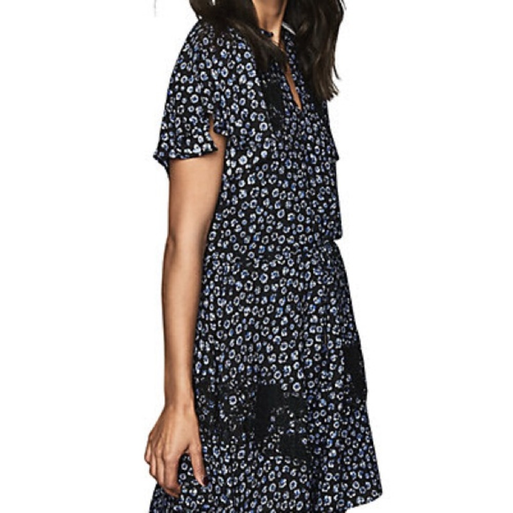 Reiss Amalia Floral Lace-Inset Dress